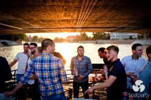 Boat party at dusk