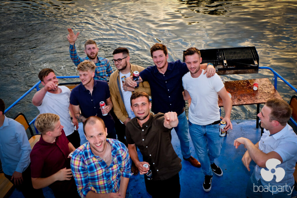 Crew partying on board the boat