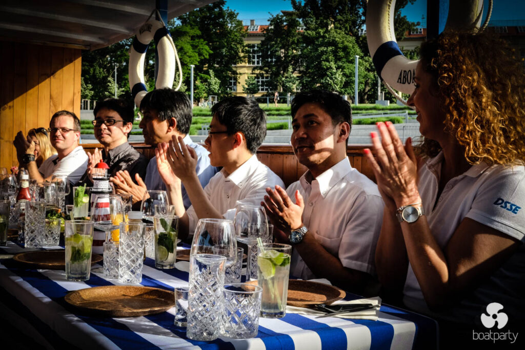 Corporate party on a boat – dinner on board