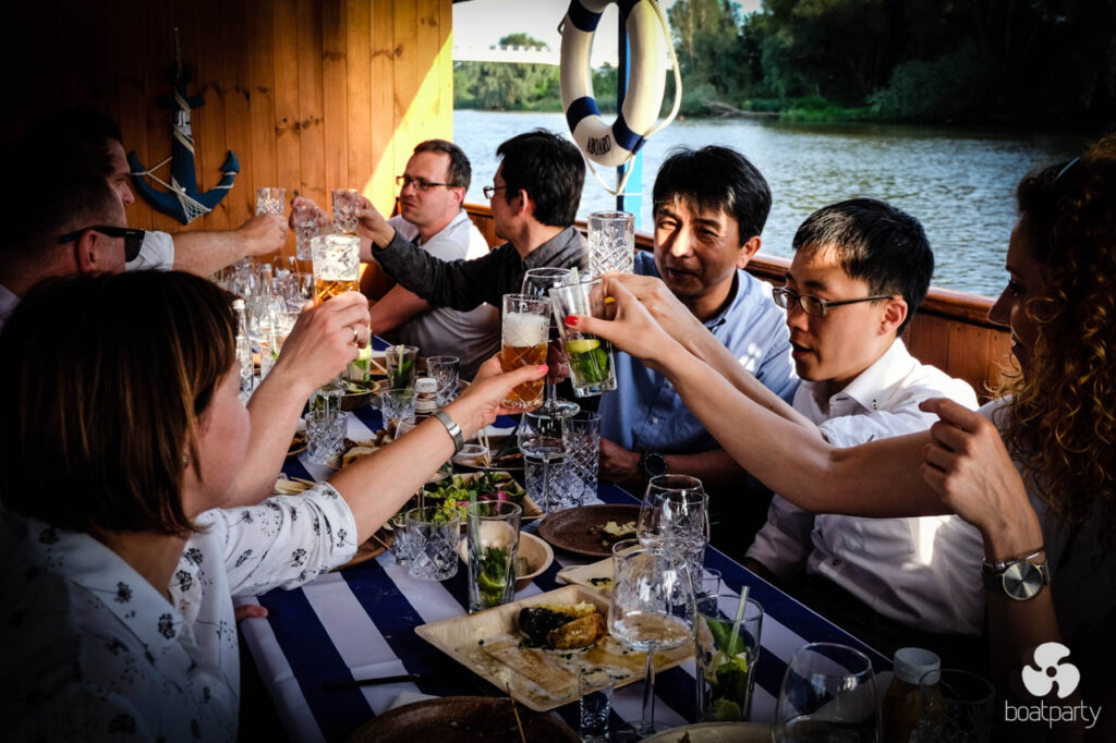 Toast during a boat party