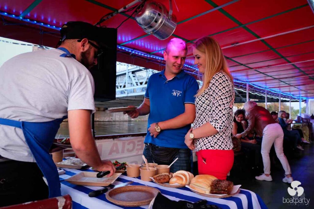 Catering at a boat party