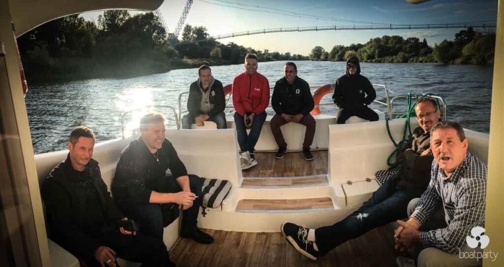 Party guests on board the boat