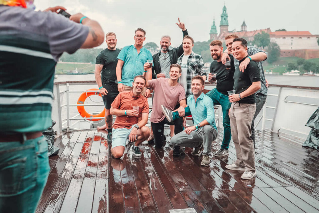 Boat party on the Vistula in Krakow