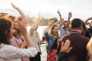 Dancing on board the boat
