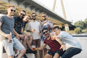 Boat party on the Vistula in Warsaw