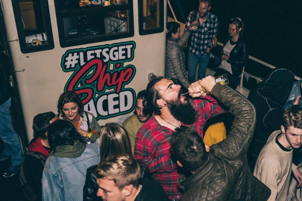 Wild party on a boat