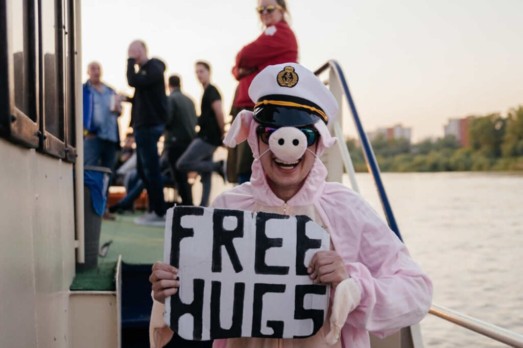 Stag do costume on the boat