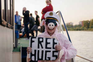 Stag do costume on the boat