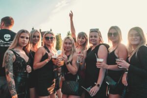 Girlfriends at a boat party